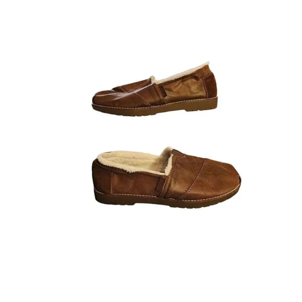 Bobs By Skechers Womens Brown Slip On Flats Shoes Size 9 Chestnut 34996